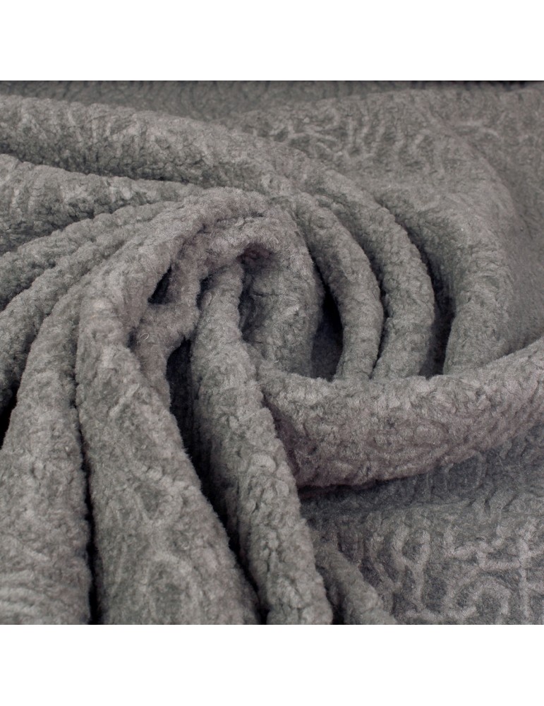 Tissu fourrure synthétique gris
