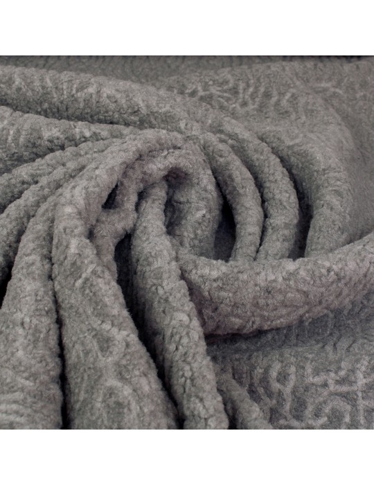 Tissu fourrure synthétique gris