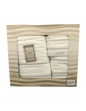Coffret de 3 serviettes Valentini 100 % coton blanc Coffret de 3 serviettes Valentini 100 % coton blanc