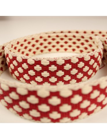 Sangle motif croix 37 mm rouge