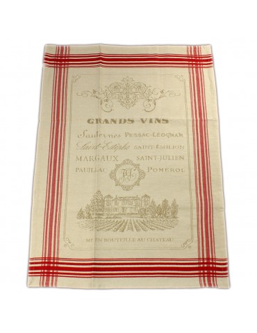 Torchon jacquard coton  blanc