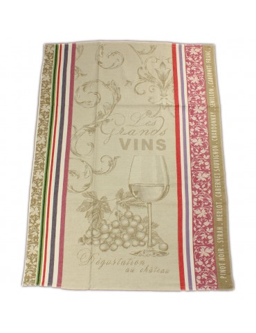 Torchon jacquard coton beige