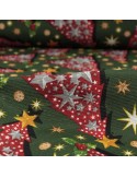 Tissu ameublement coton/polyester imprimé Noël vert Tissu ameublement coton/polyester imprimé Noël vert