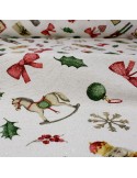 Tissu coton/polyester lurex noël blanc Tissu coton/polyester lurex noël blanc