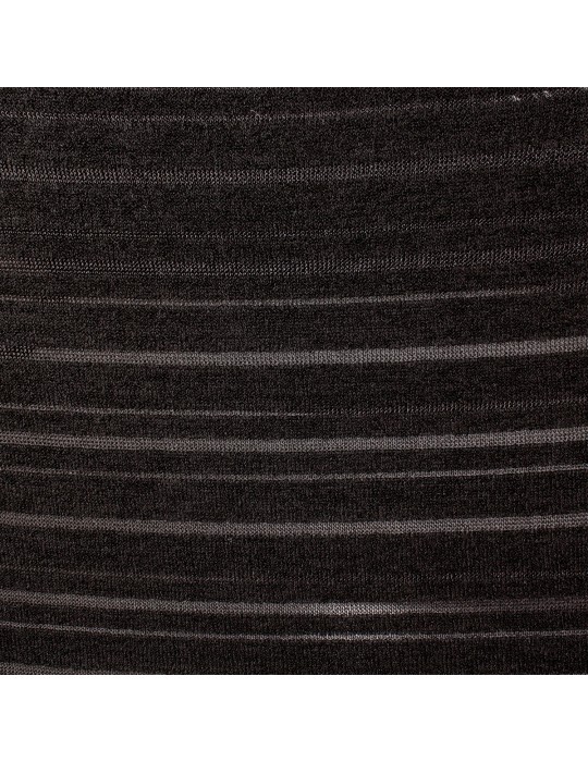 Tissu jersey maille ajouré noir