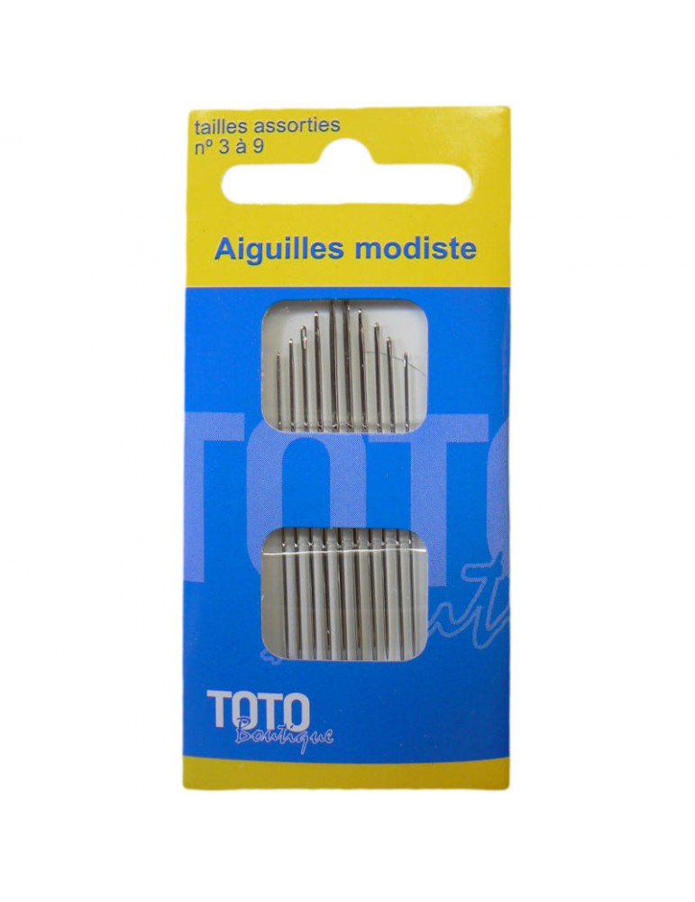 Aiguilles modiste N°3 à N°9 10pcs Aiguilles modiste N°3 à N°9 10pcs