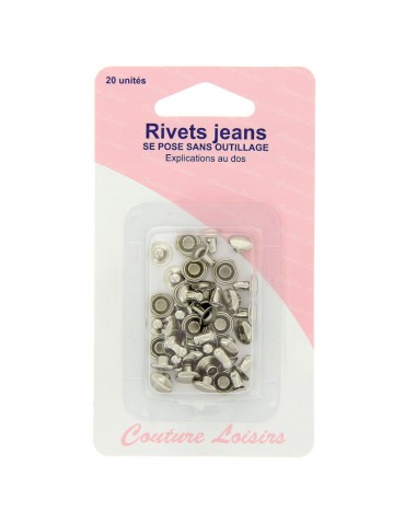 Rivets jeans nickelés sans outillage