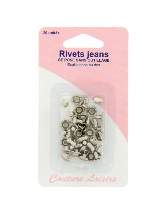 Rivets jeans nickelés sans outillage