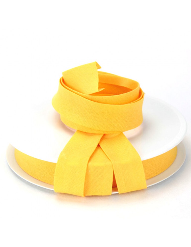 Biais replié 20 mm jaune