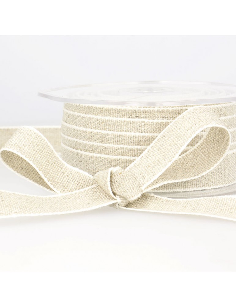 Ruban en lin 7 mm beige Ruban en lin 7 mm beige
