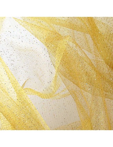 Tulle paillettes 150 cm de large jaune