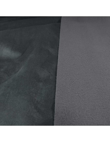 Tissu velours polaire uni occultant/phonique gris