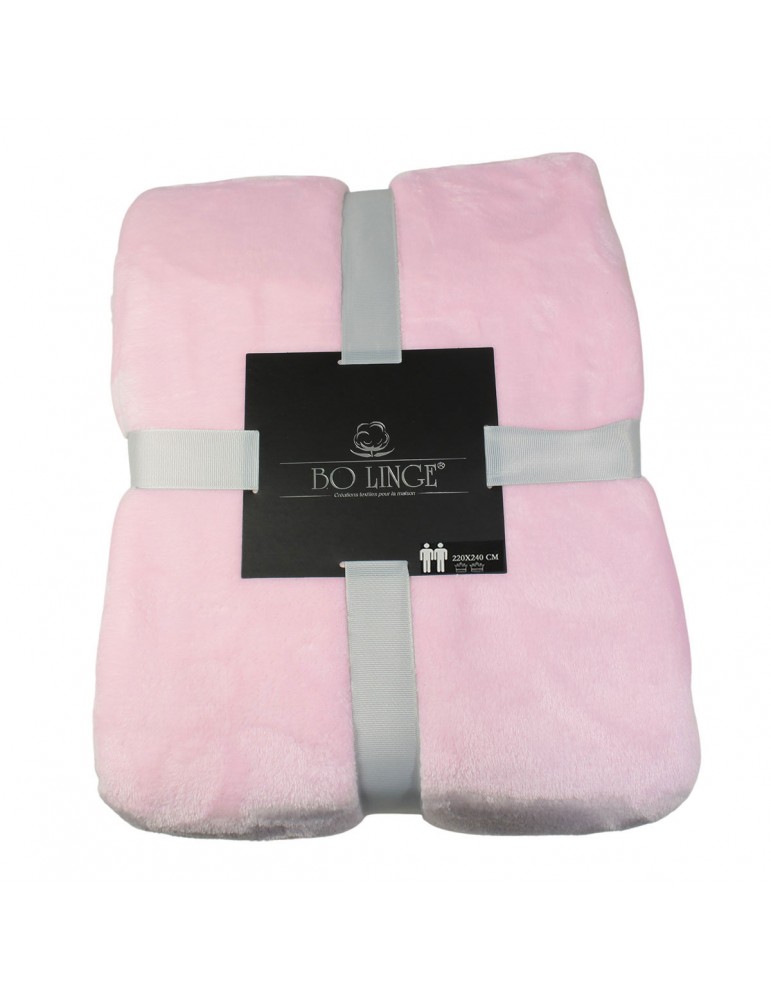 Plaid microfibre 220 x 240 cm rose