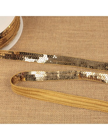 Galon paillettes 20 mm doré