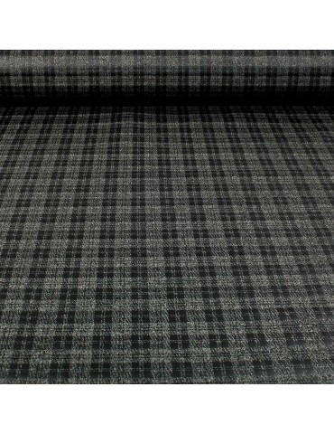 Tissu jersey effet simili à carreaux noir/gris