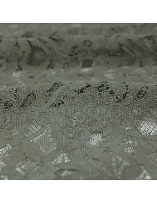 Tissu dentelle fleurie vert tilleul