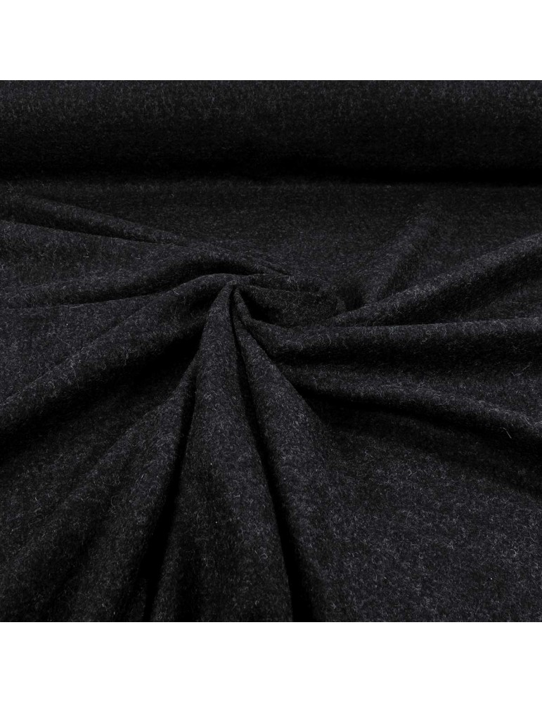 Tissu laine bouillie gris anthracite Tissu laine bouillie gris anthracite