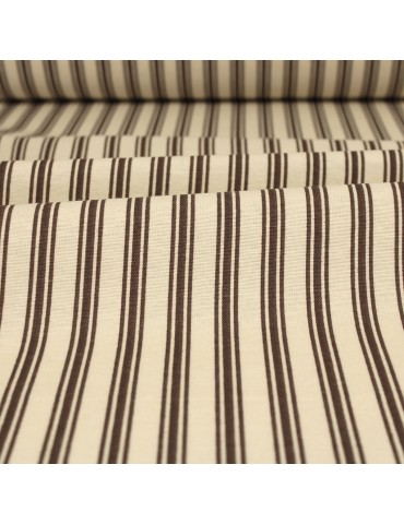 Coupon ameublement imprimé rayures chocolat 300 x 140 cm marron