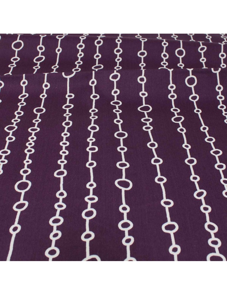 Coupon ameublement cercles 50 x 140 cm violet
