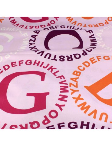 Coupon ameublement alphabet 300 x 140 cm rose