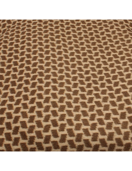 Coupon lainage imprimé marron 50 x 150 cm