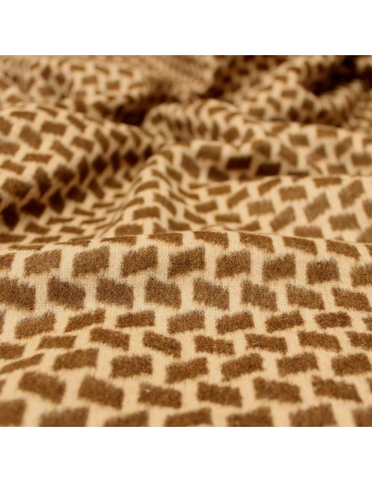 Coupon lainage imprimé marron 50 x 150 cm