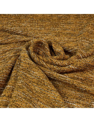 Tissu jersey chiné jaune ocre