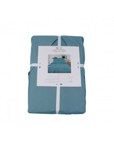 Parure de lit 240 x 220 cm 3 pièces bleu