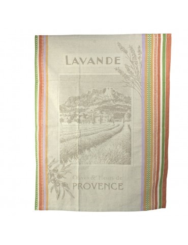 Torchon jacquard coton lavande