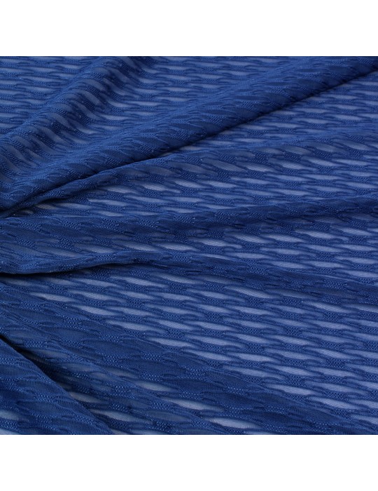 Tissu maille uni transparent bleu