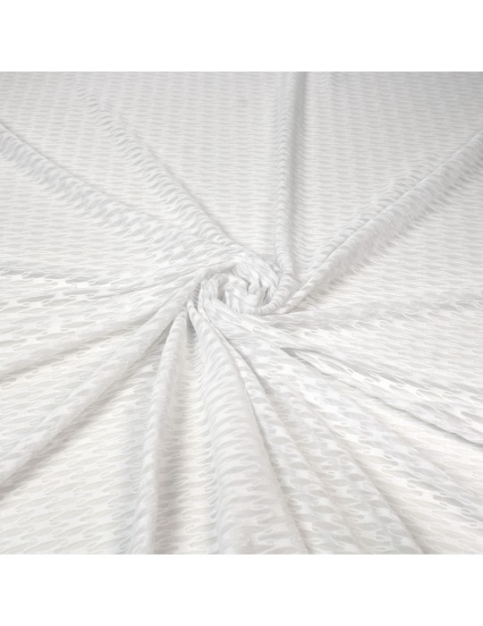 Tissu maille uni transparent blanc