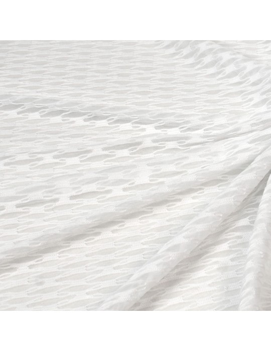 Tissu maille uni transparent blanc