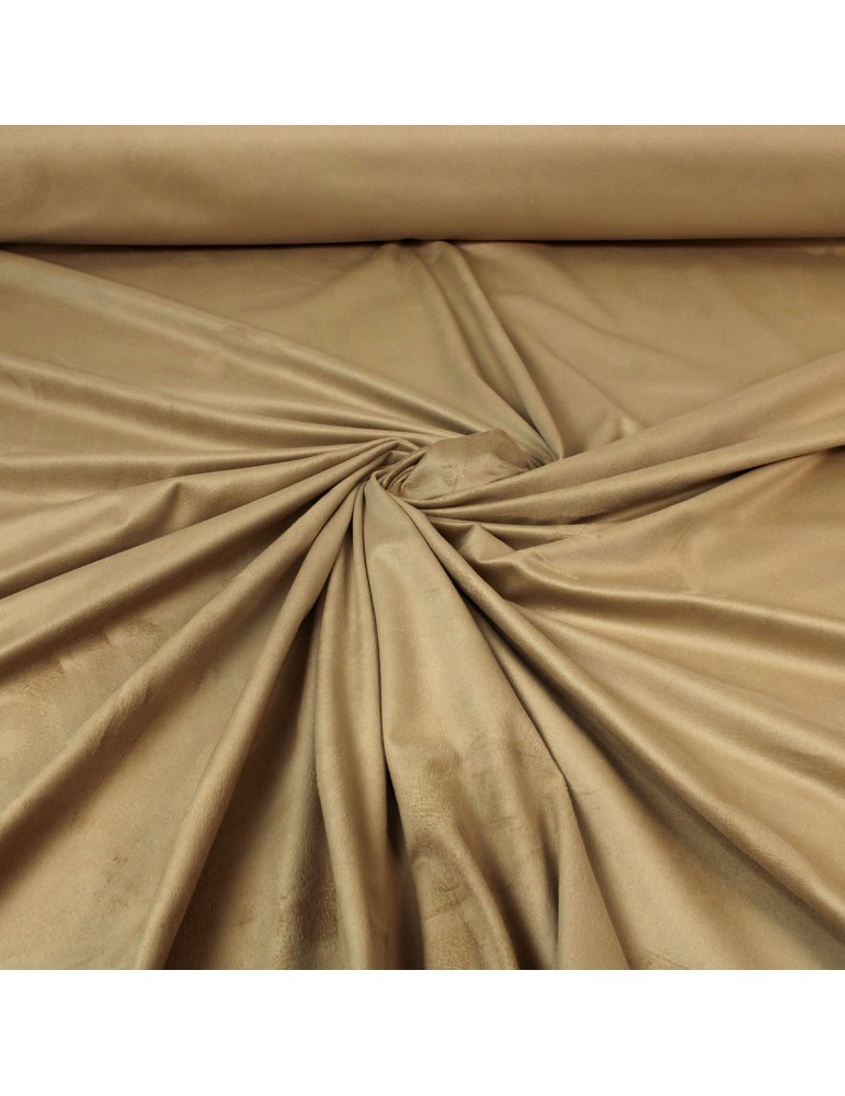 Tissu suédine uni beige