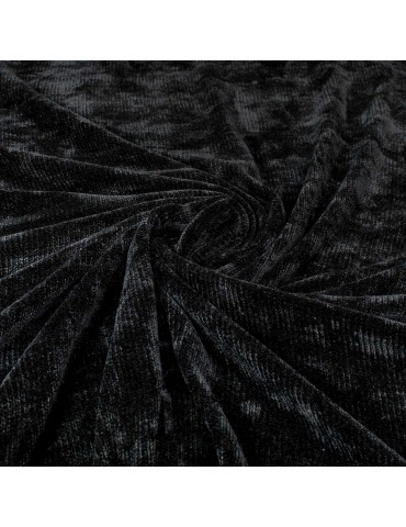 Tissu velours chenille noir