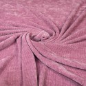 Tissu velours chenille rose