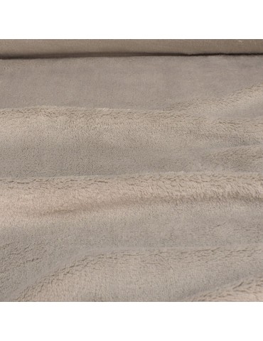 Coupon tissu micro polaire uni 50 x 150 cm taupe