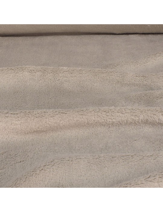 Coupon tissu micro polaire uni 50 x 150 cm taupe