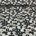 Tissu scuba suède imprimé géométrique écru Tissu scuba suède imprimé géométrique écru