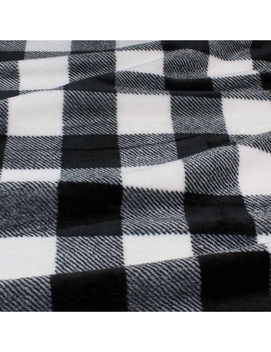 Tissu micro polaire carreaux noir