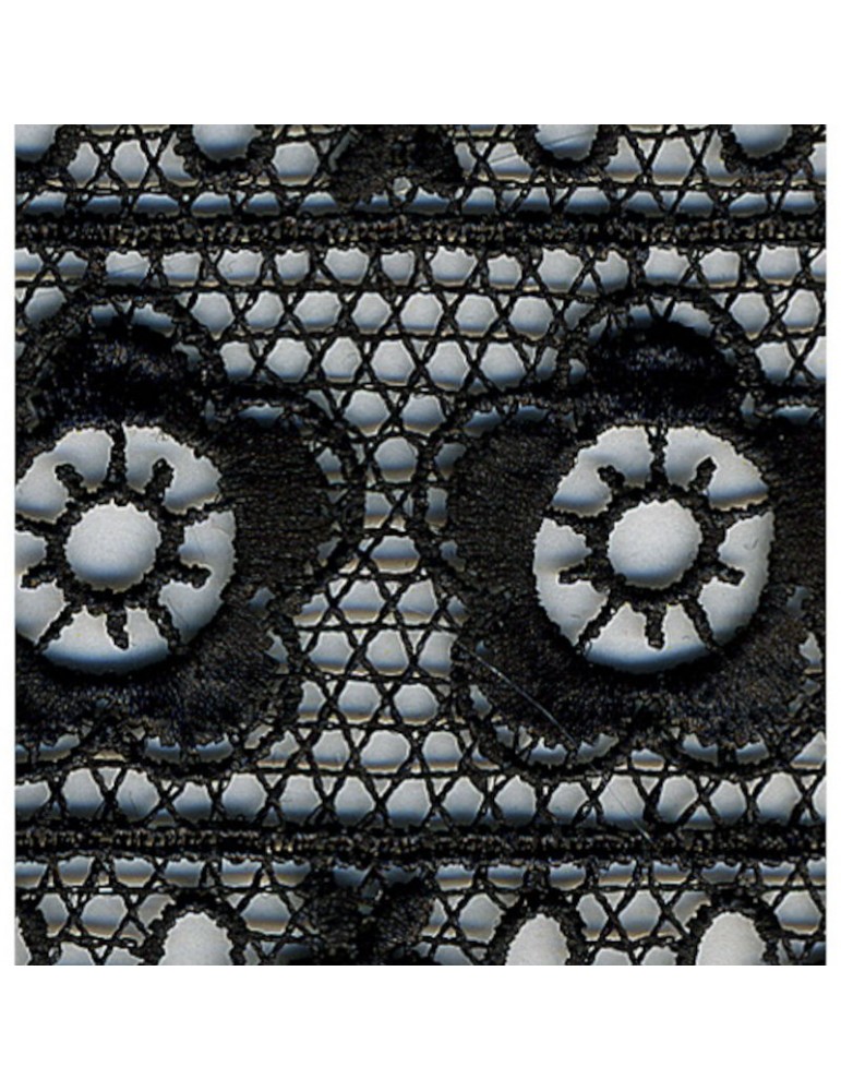 Guipure Fleurs 63 mm noir Guipure Fleurs 63 mm noir