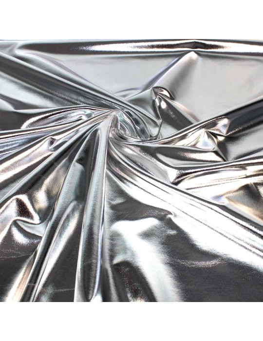 Tissu laser uni argenté