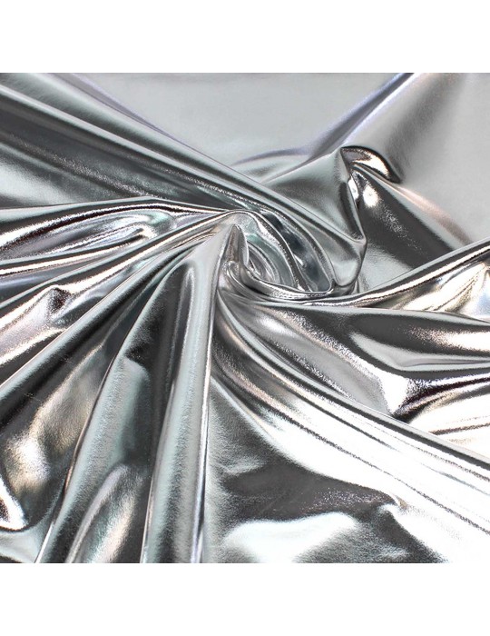 Tissu laser uni argenté