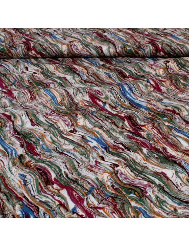 Tissu viscose végétal multicolore
