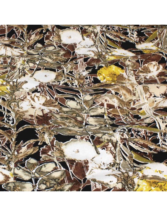 Tissu viscose végétaux marron