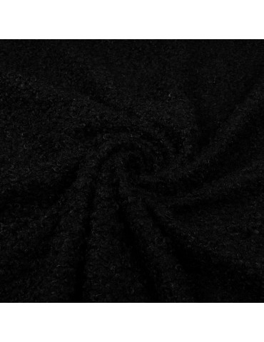 Tissu aspect laine bouclette uni noir
