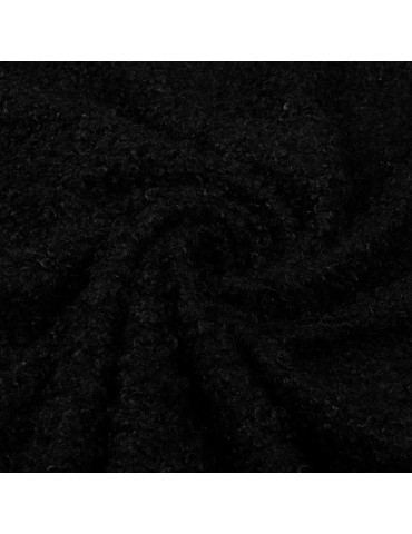 Tissu aspect laine bouclette uni noir