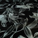 Tissu jacquard à fleurs noir