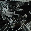 Tissu jacquard à fleurs noir