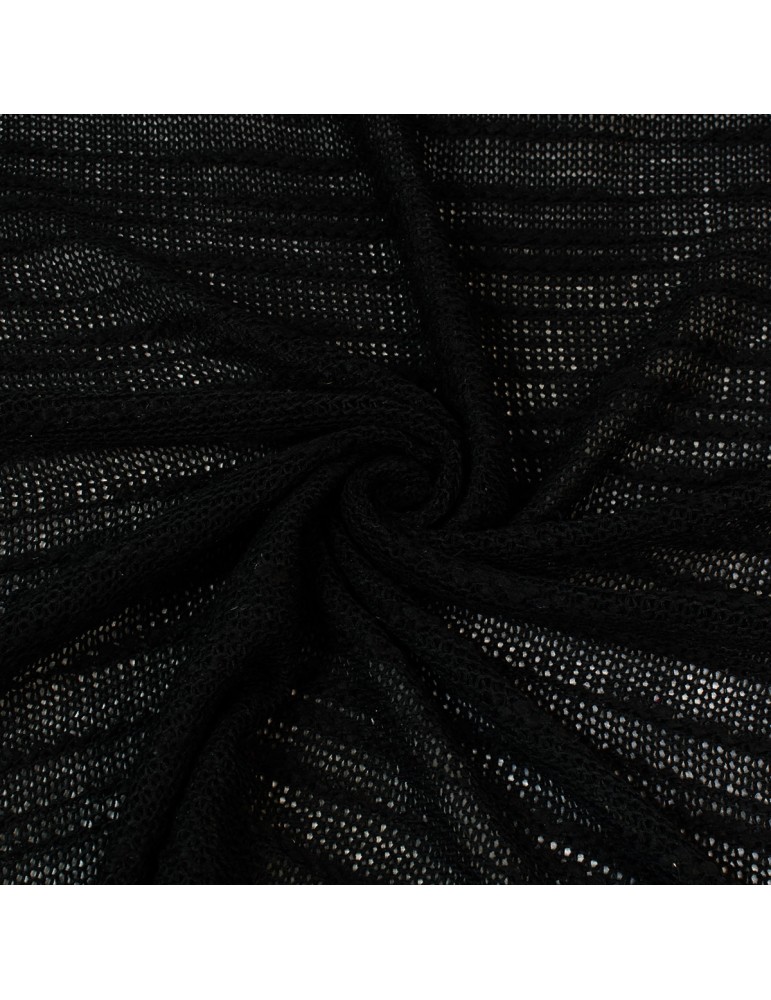 Tissu lainage tricot noir