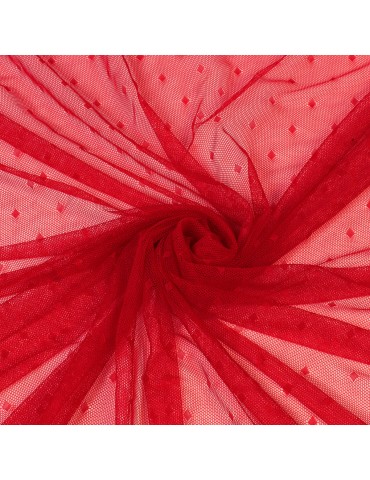 Tissus résille polyamide rouge
